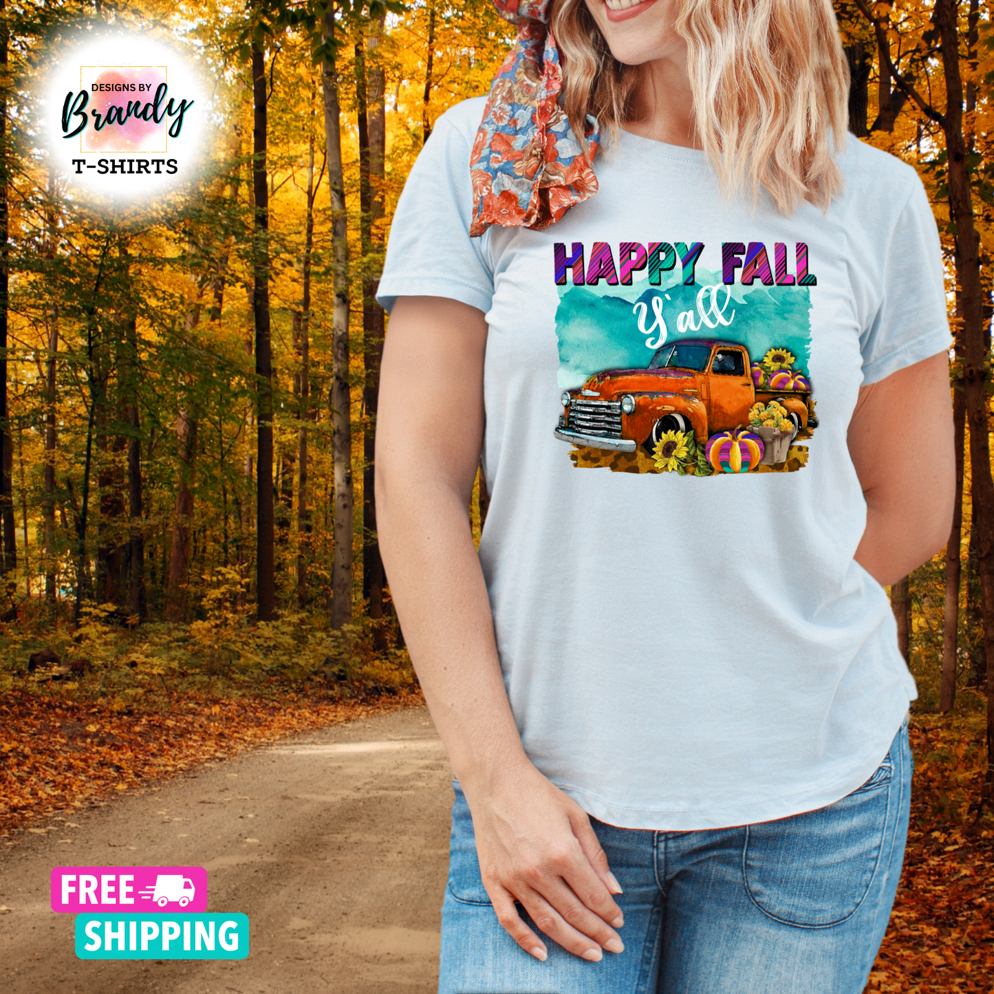 Happy Fall Y'all Printed Graphic T-Shirt - Unisex t-shirt