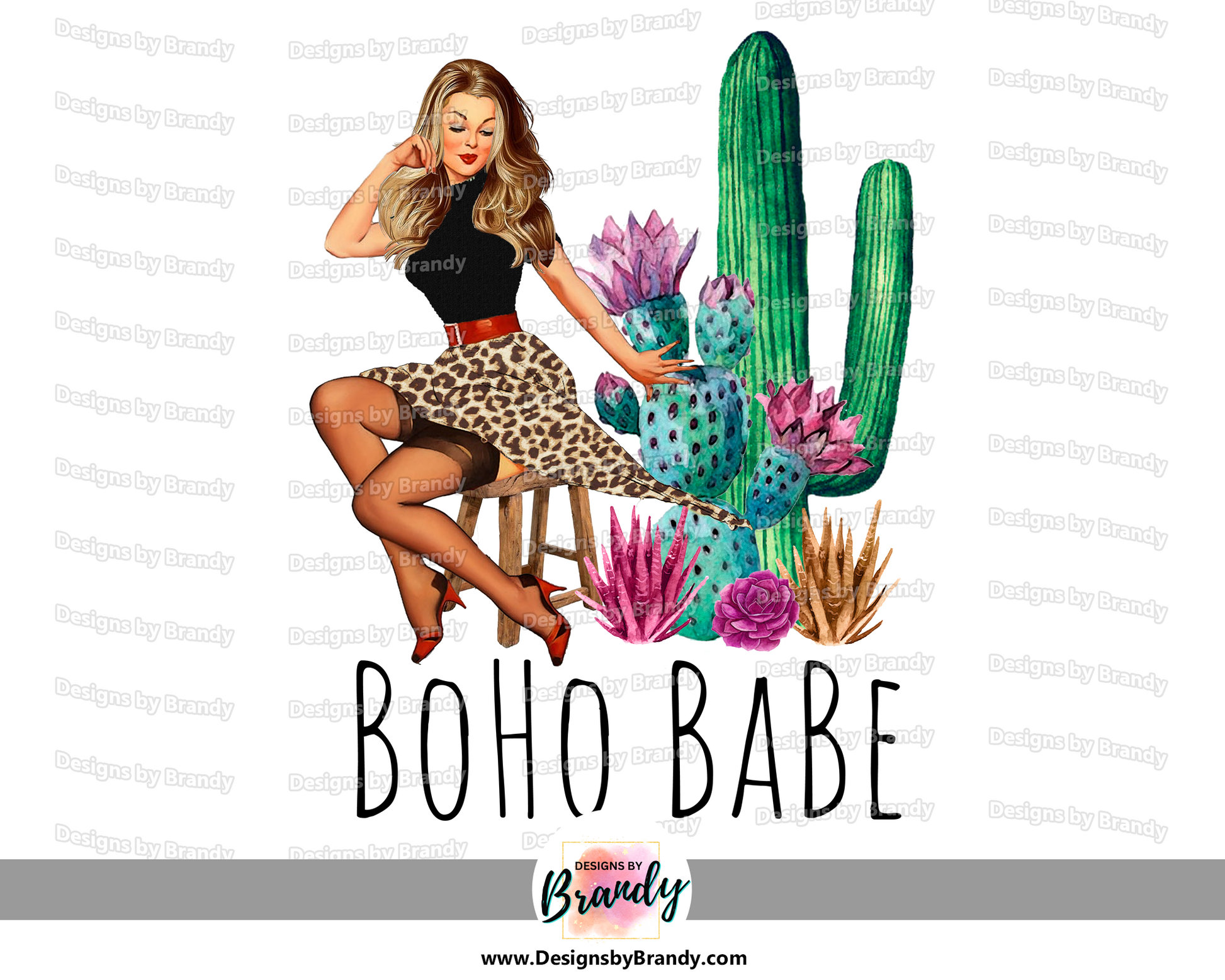 Boho Babe Digital Download Transfer Design