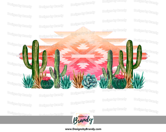 Boho Southwest Cactus Digital Download Transfer Design