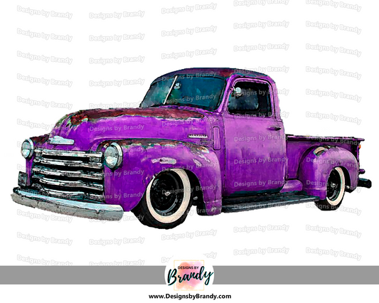 Truck 001 Purple - Vehicle Clipart - Rustic Charm Art