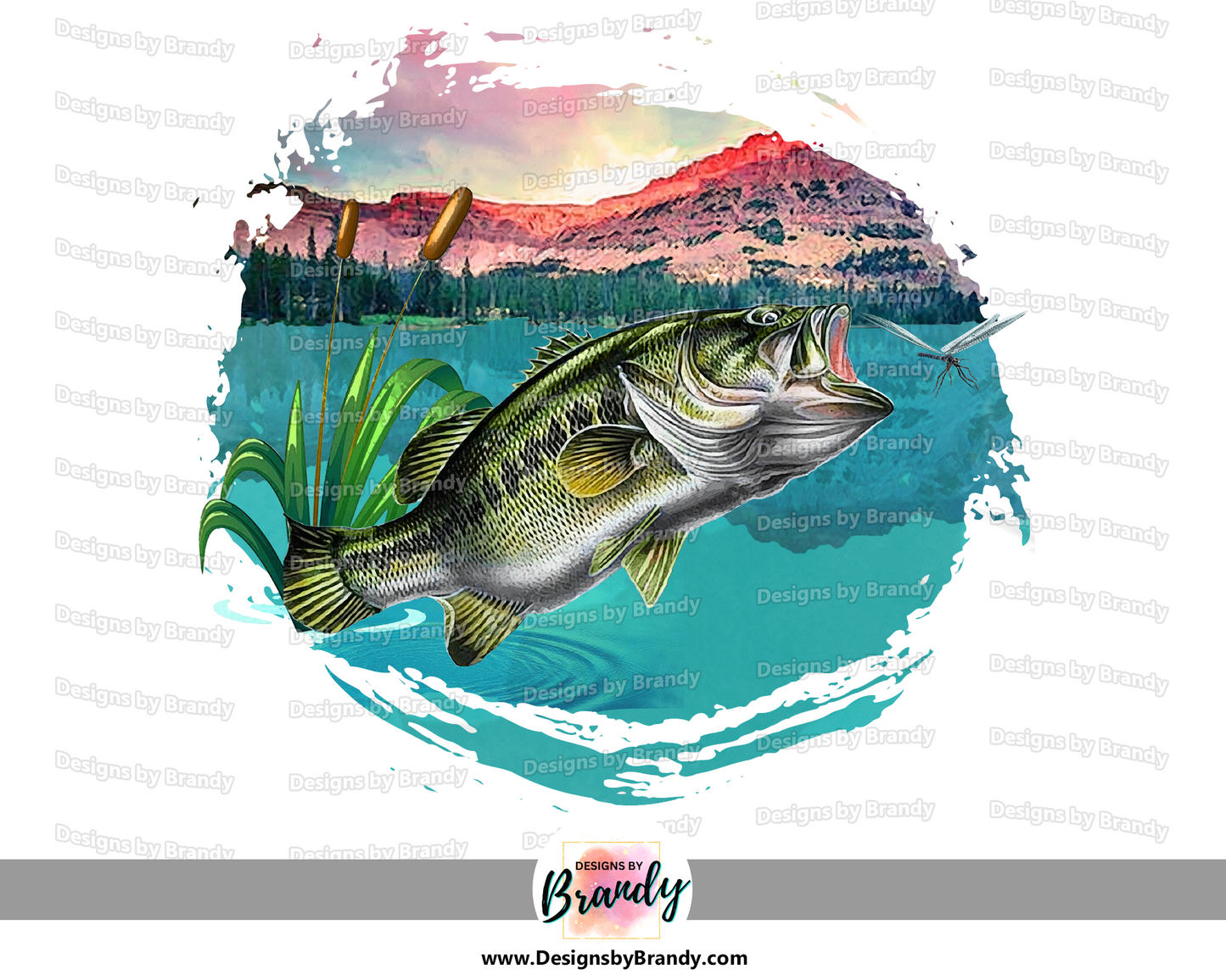 Bass Fishing Clipart Digital Download