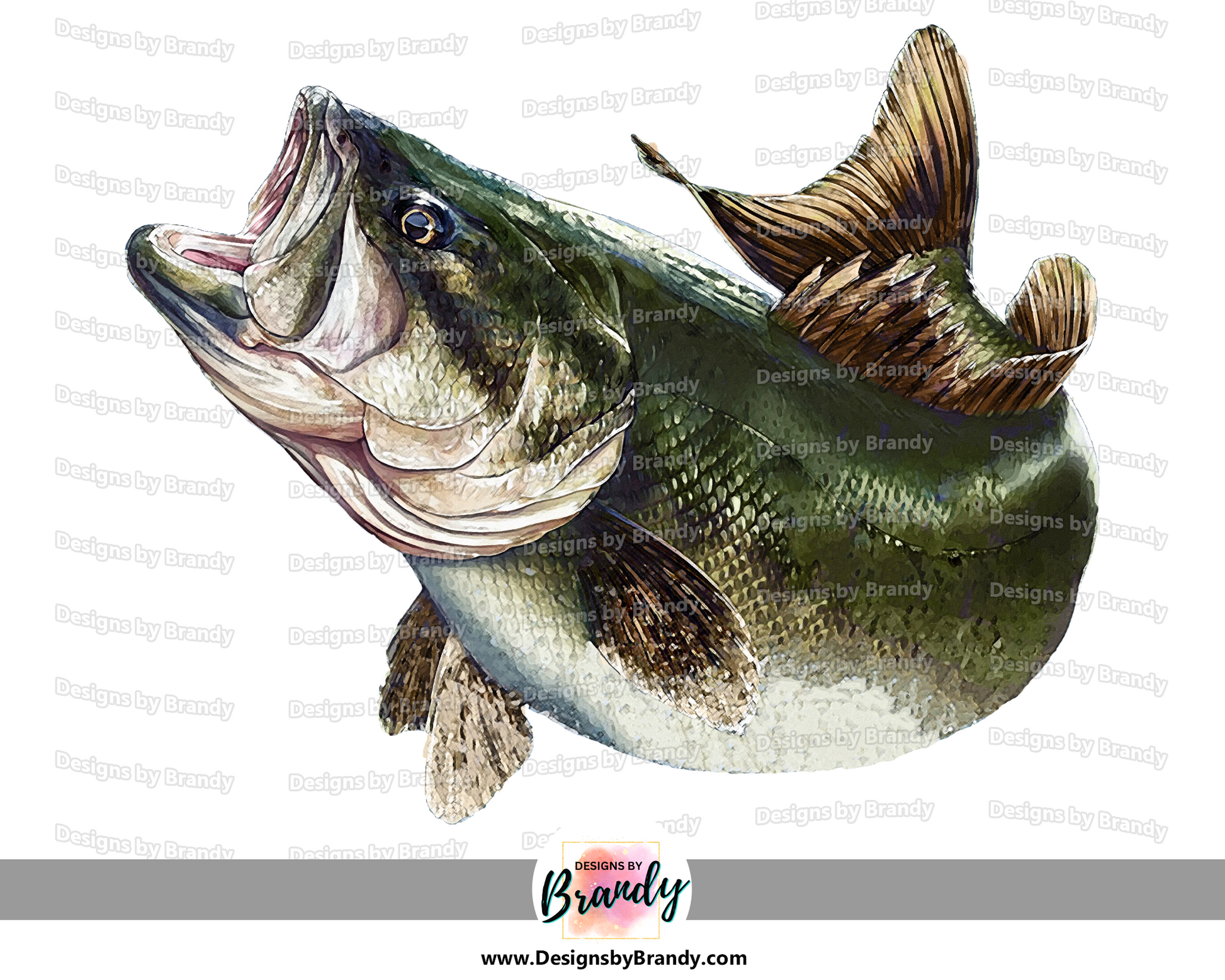 Bass Fishing Clipart Digital Download