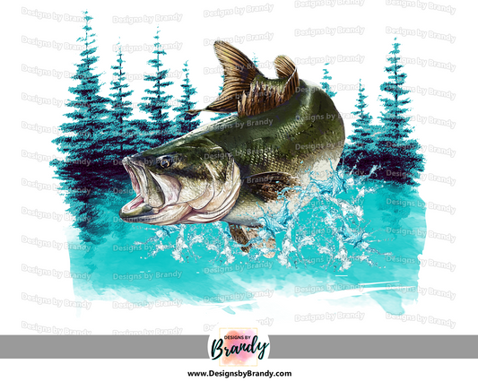 Bass Fishing Clipart Digital Download