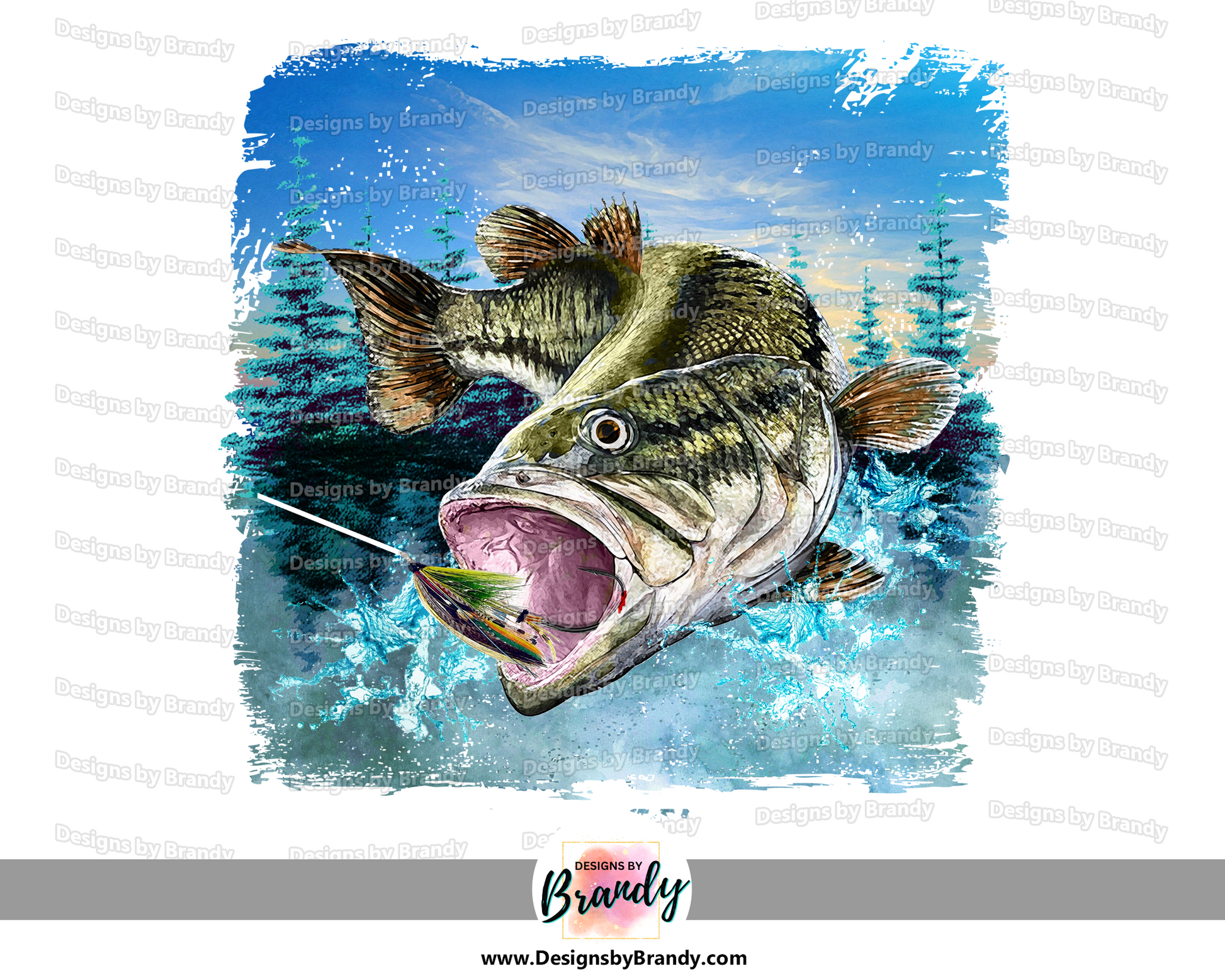 Bass Fishing Clipart Digital Download