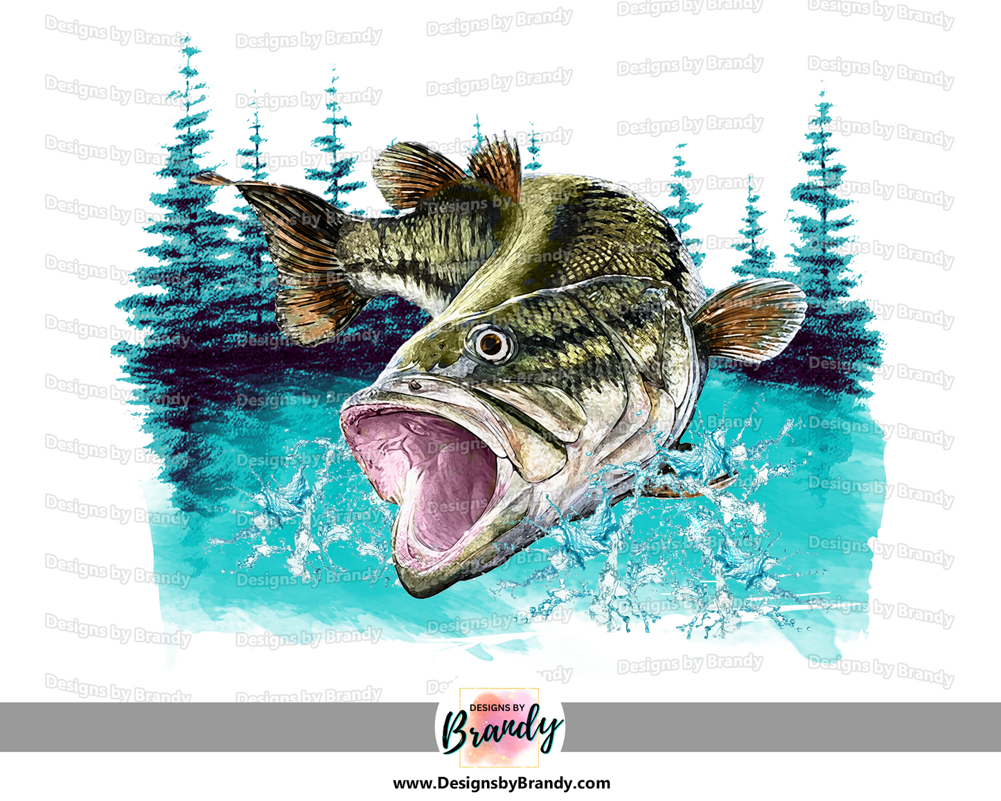 Bass Fishing Clipart Digital Download