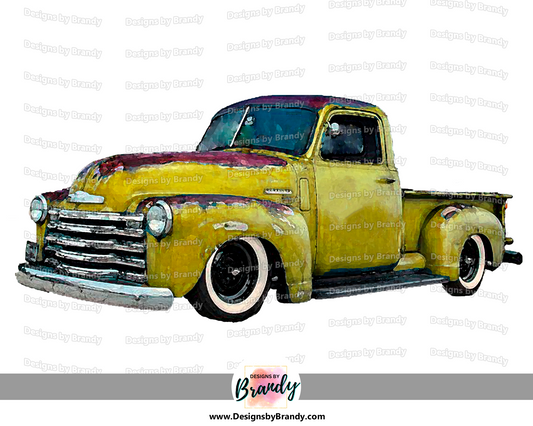 Truck 001 Yellow - Vehicle Clipart - Rustic Charm Art