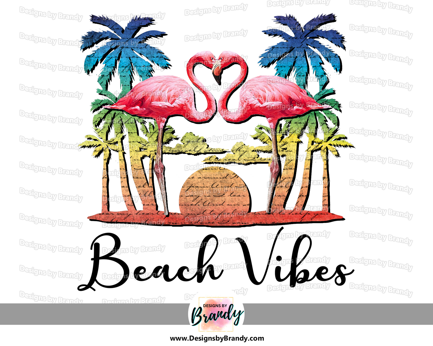 Beach Clipart Design Theme - Beach Vibes Flamingo