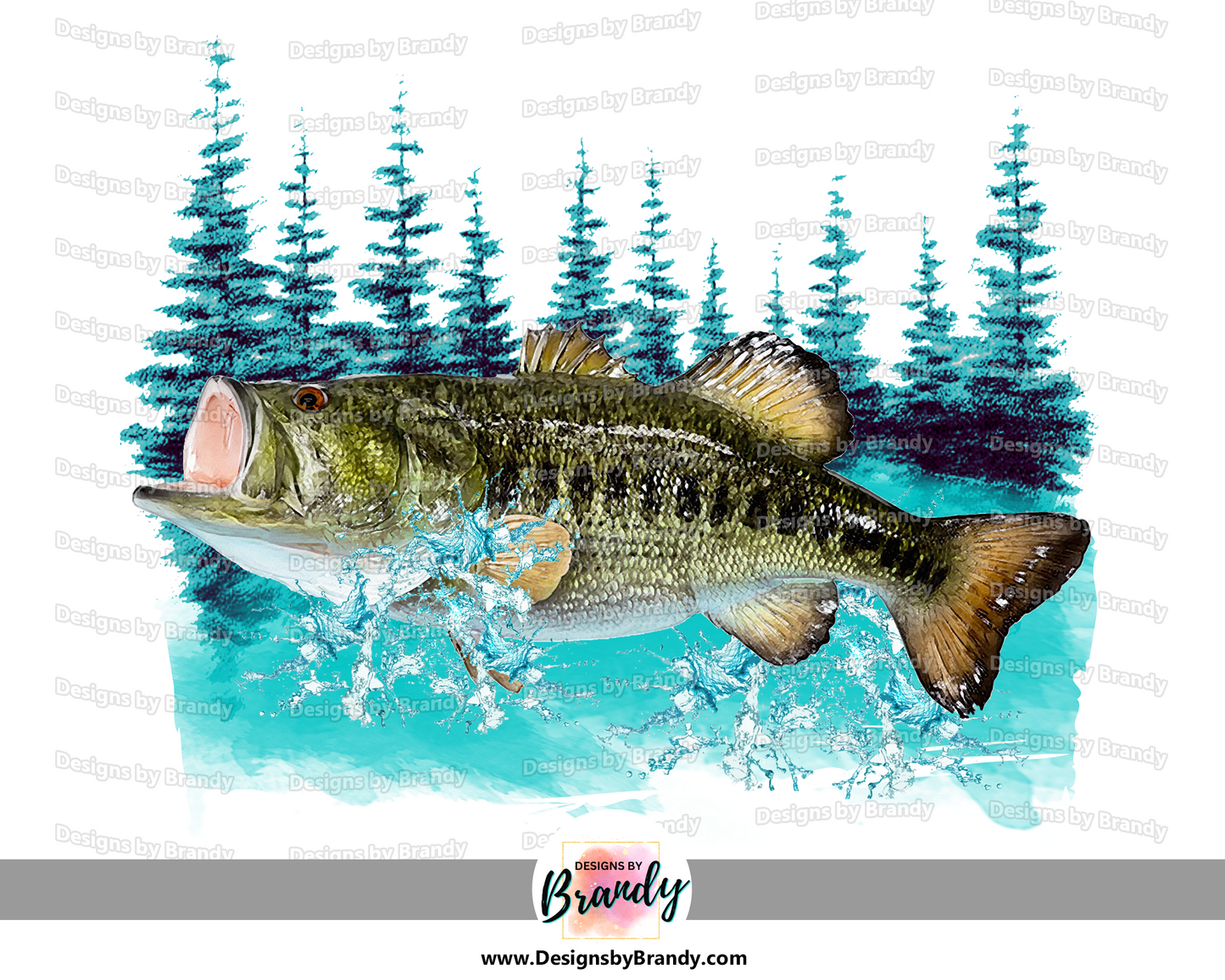 Bass Fishing Clipart Digital Download