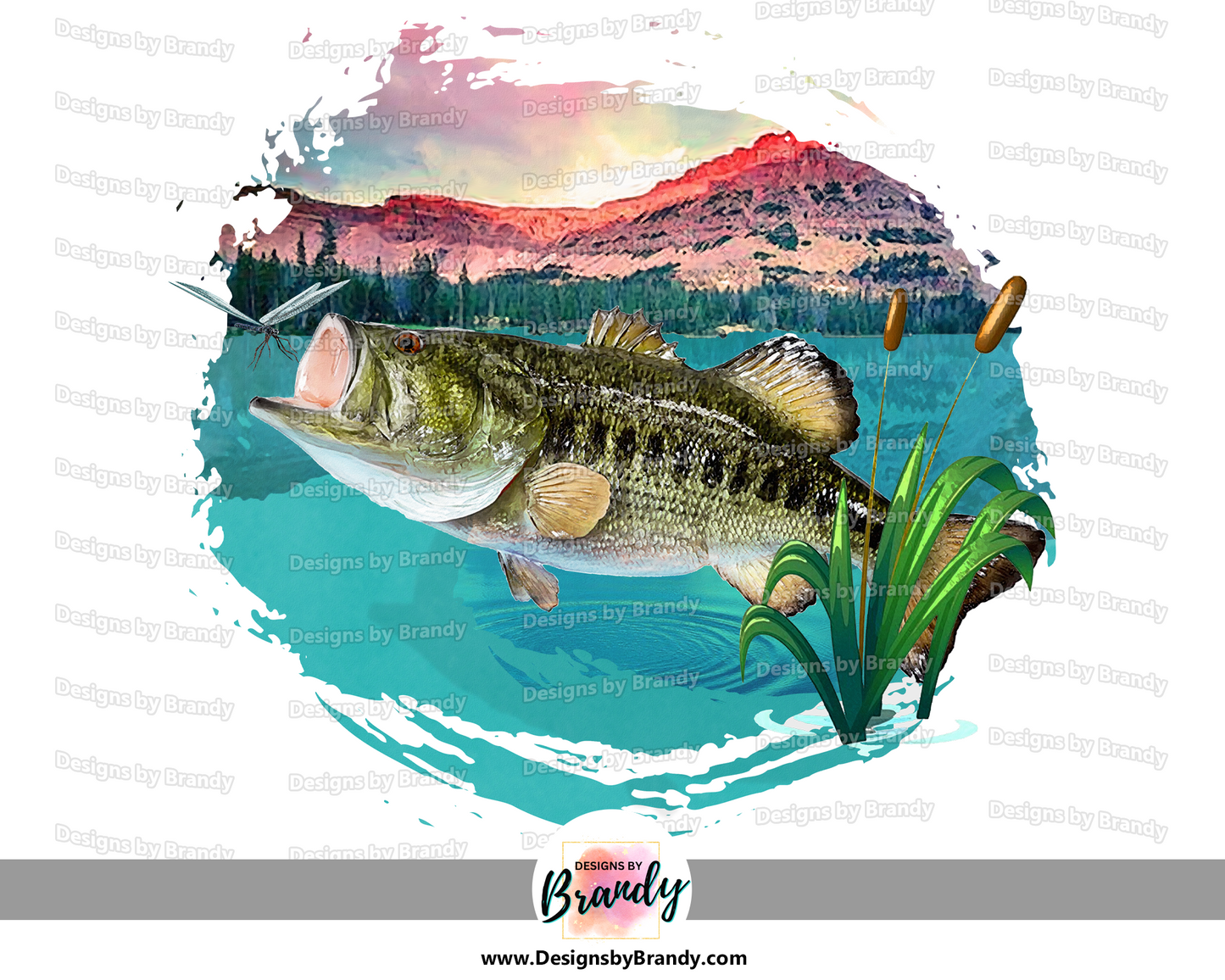 Bass Fishing Clipart Digital Download