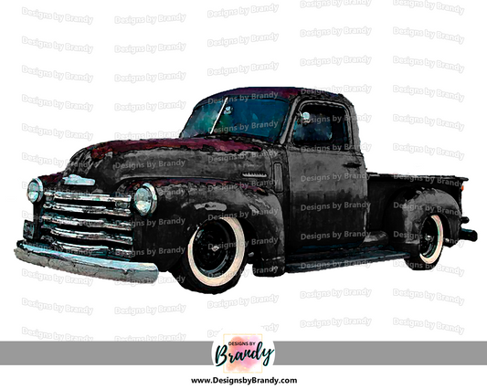 Truck 001 Black - Vehicle Clipart - Rustic Charm Art