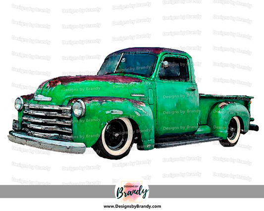 Truck 001 Dk Green - Vehicle Clipart - Rustic Charm Art