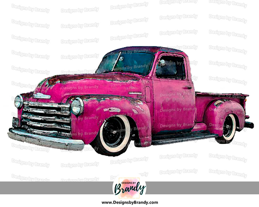 Truck 001 Mauve - Vehicle Clipart - Rustic Charm Art