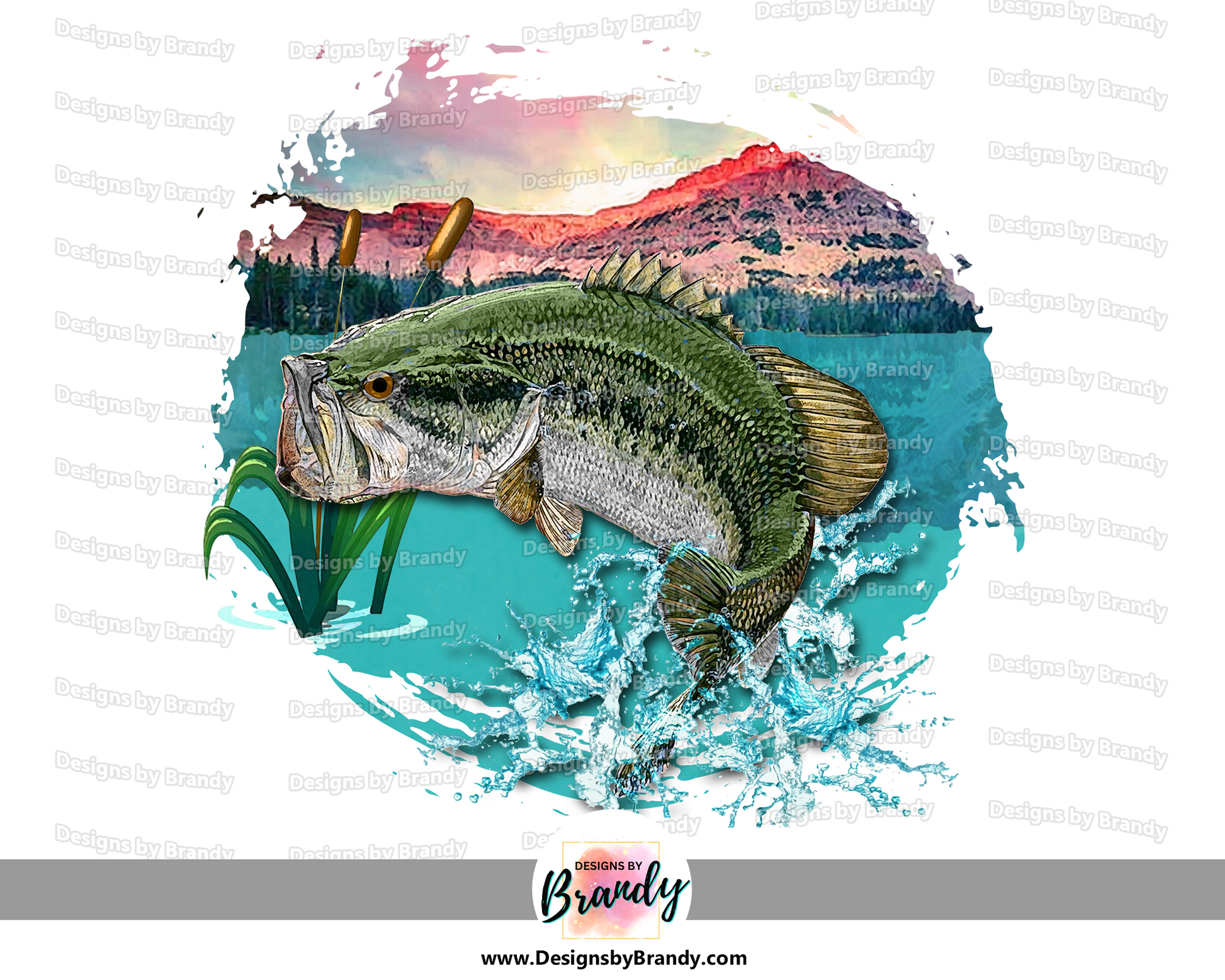 Bass Fishing Clipart Digital Download 