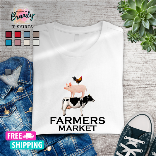 Farmers Market Printed Graphic T-Shirt