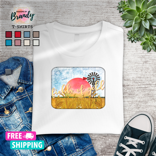 Fields of Gold Printed Graphic T-Shirt 