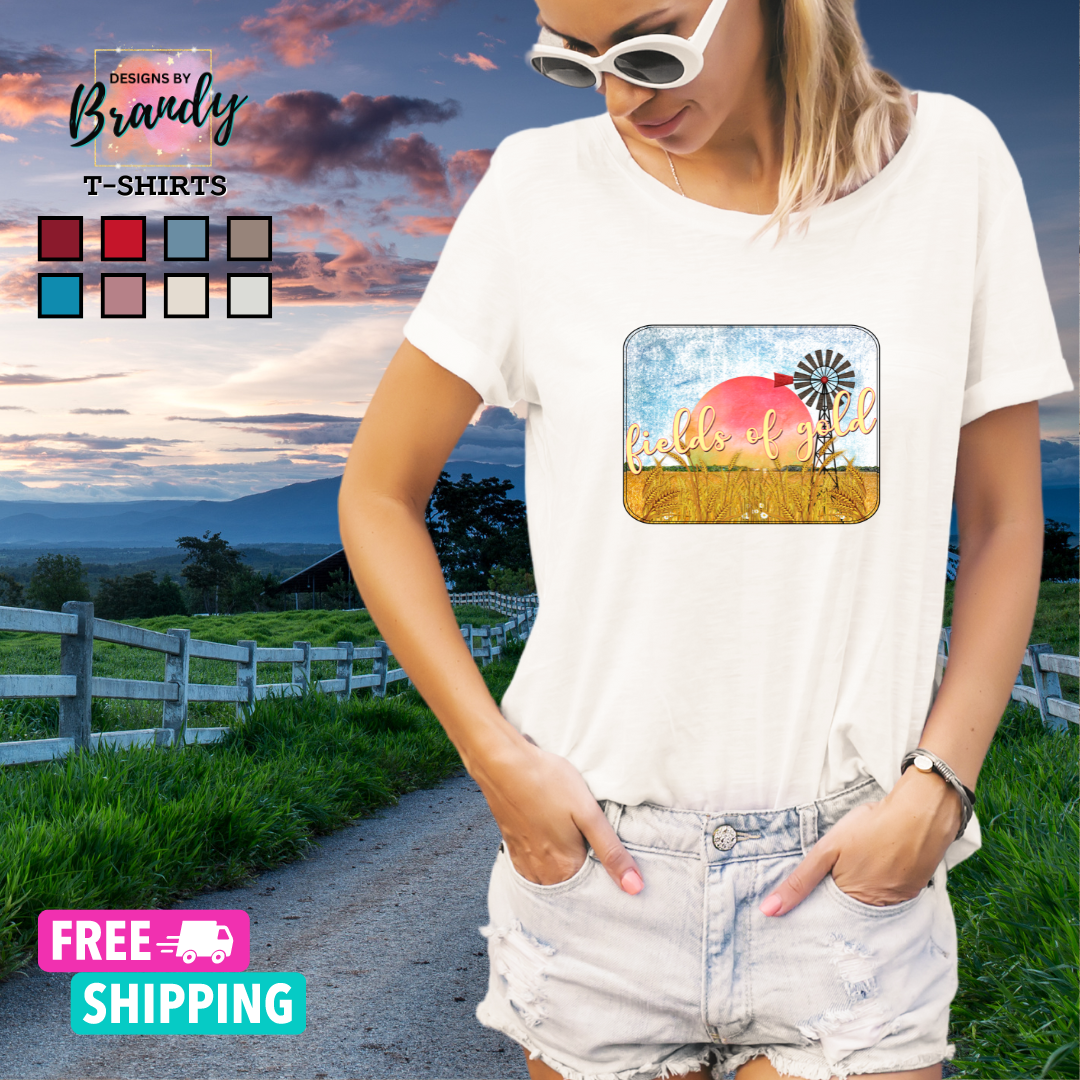 Fields of Gold Printed Graphic T-Shirt 