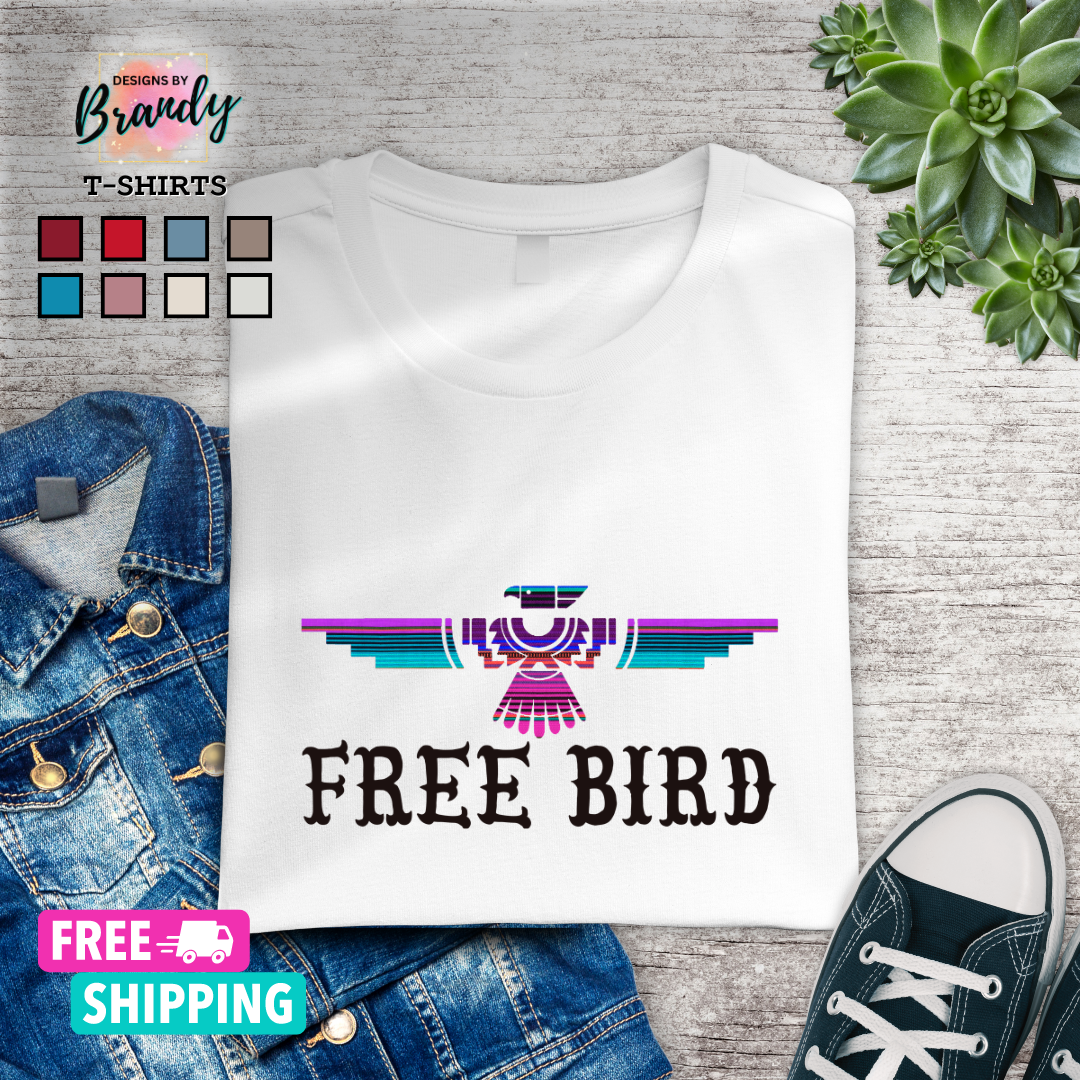 Free Bird Printed Graphic T-Shirt 