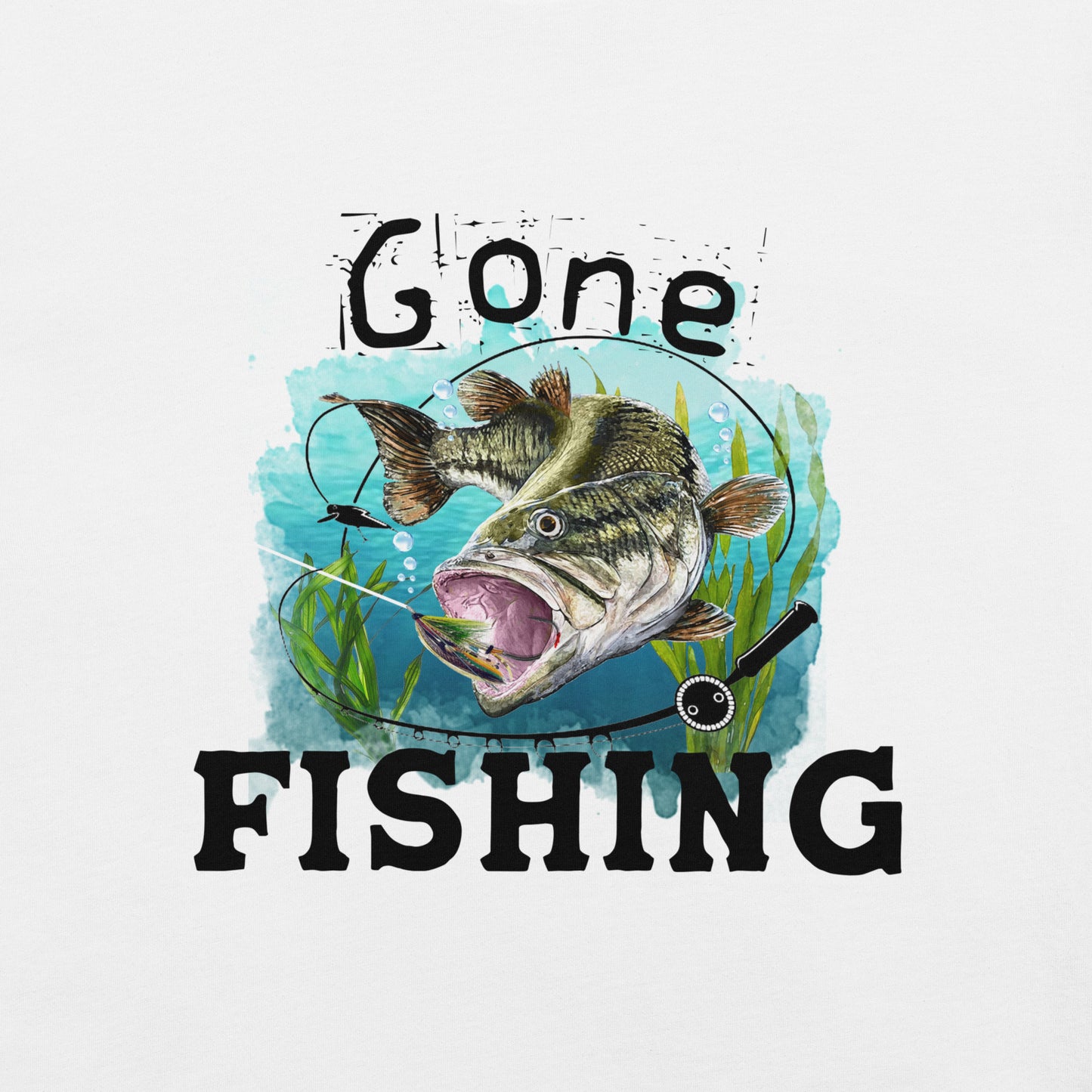 Gone Fishing Printed Graphic T-Shirt 