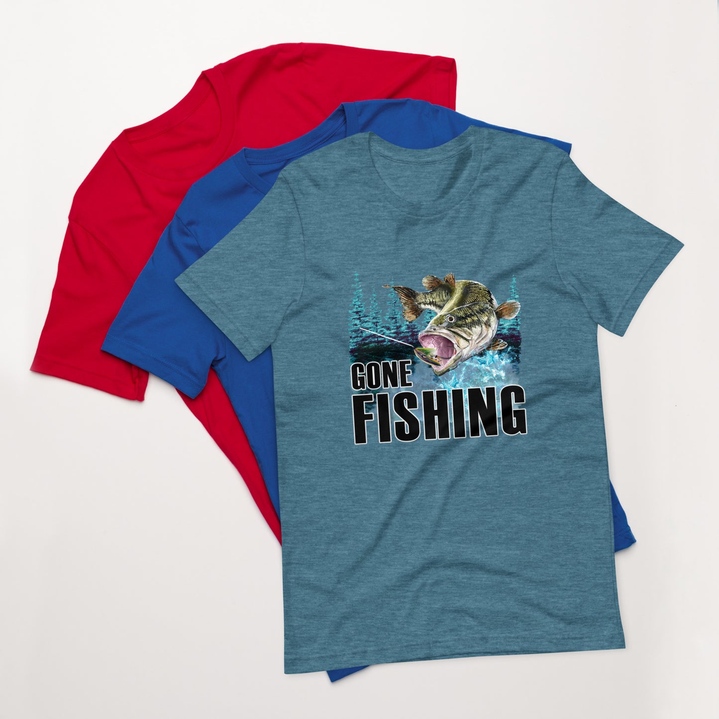 Gone Fishing Printed Graphic T-Shirt 