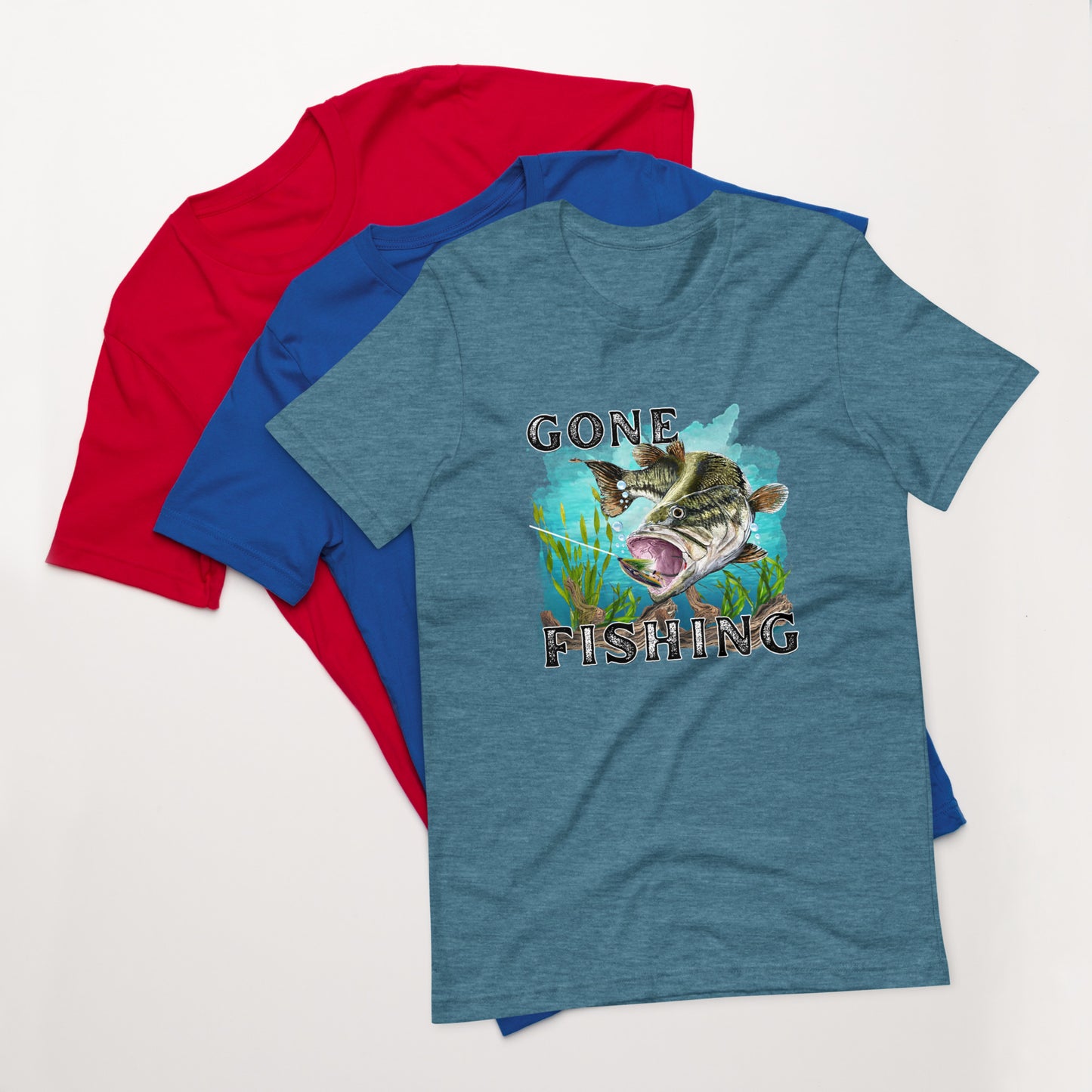 Gone Fishing Printed Graphic T-Shirt 