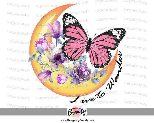 Live to Wander Clipart Transfer Digital Download