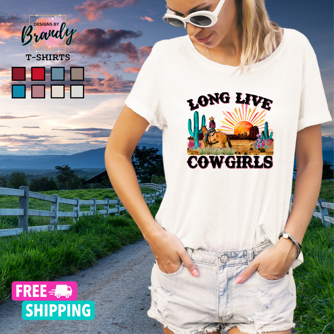 Long Live Cowgirls Printed Graphic T-Shirt 