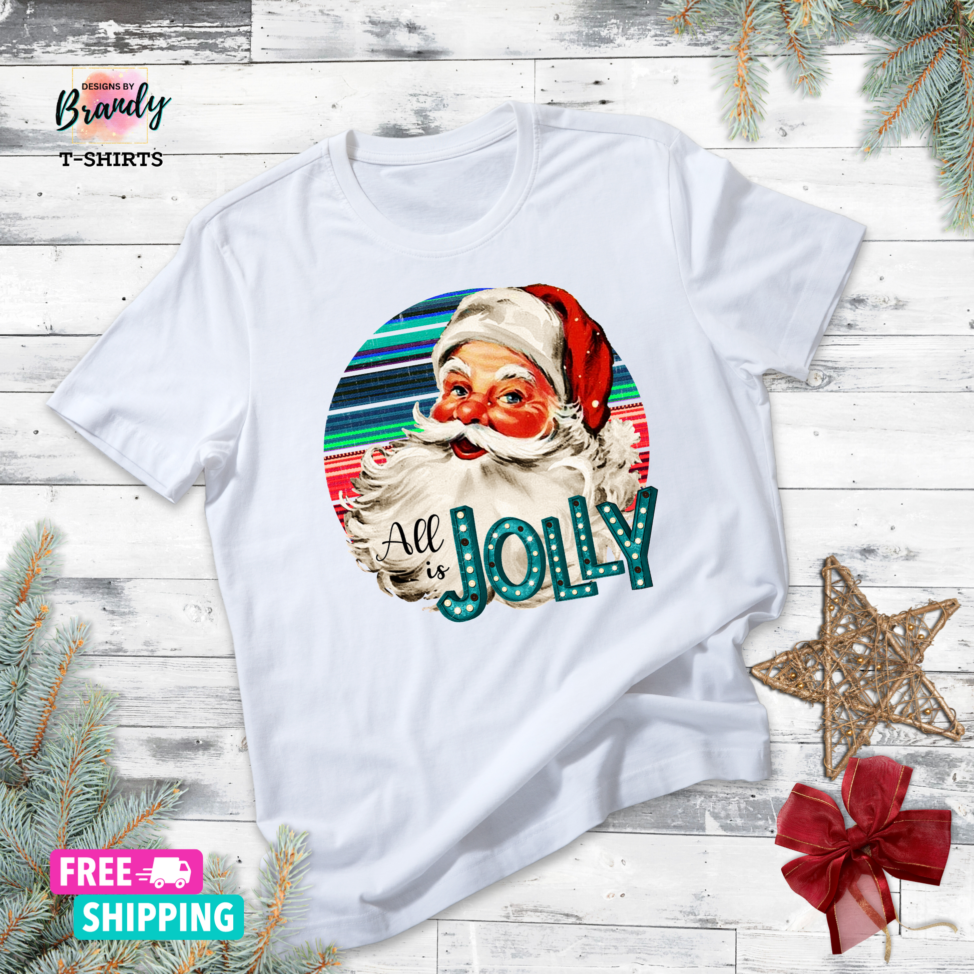 Printed Graphic T-Shirt - All is Jolly 