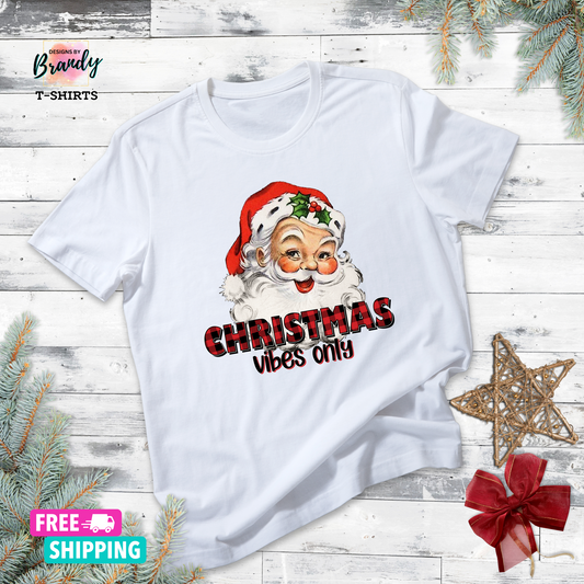 Printed Graphic T-Shirt - Christmas Vibes Only