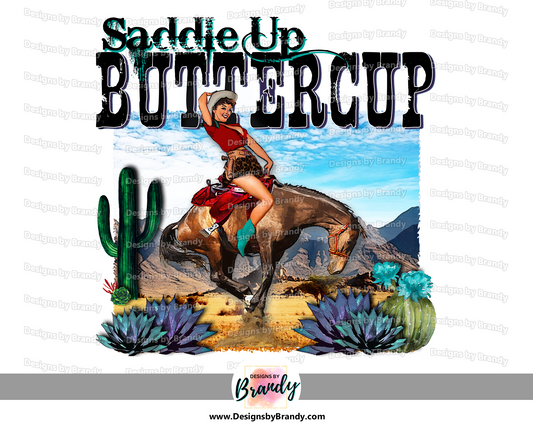 Saddle Up Buttercup Clipart Transfer Digital Download