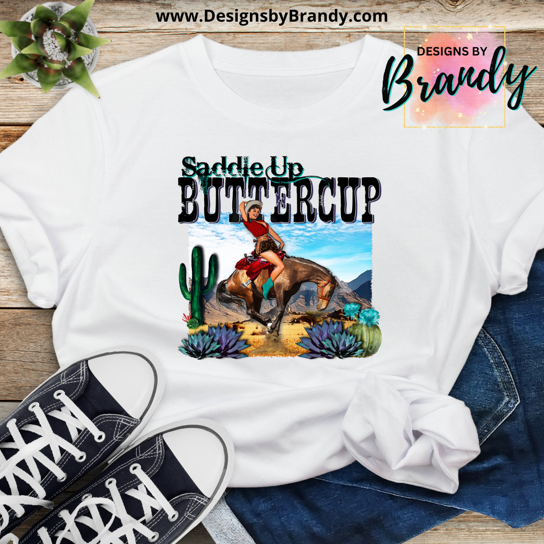 Saddle Up Buttercup Printed Graphic T-Shirt 