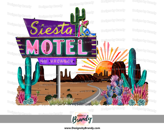 Siesta Motel 001 Clipart Transfer Digital Download