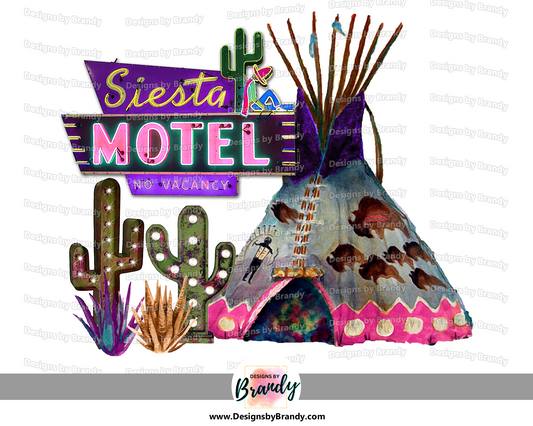 Siesta Motel Clipart Transfer Digital Download