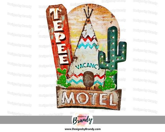 Tee Pee Motel Clipart Transfer Digital Download