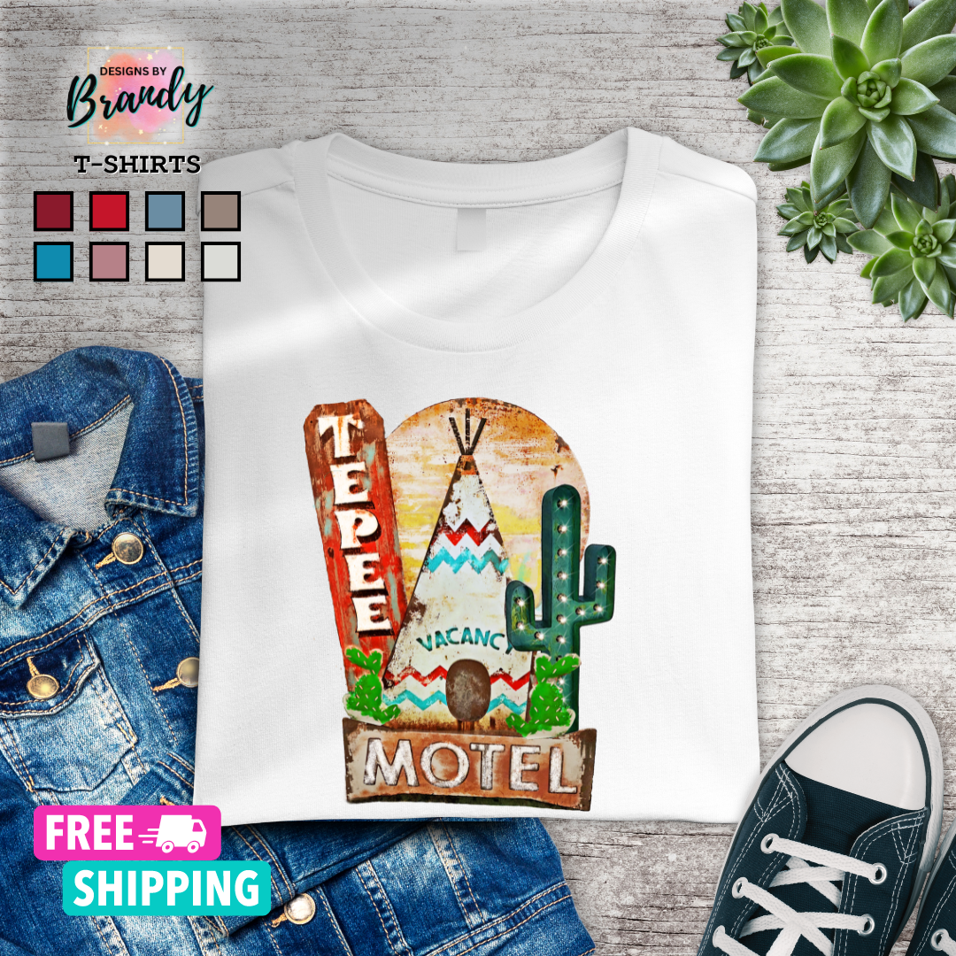 Tee Pee Motel Printed Graphic T-Shirt 