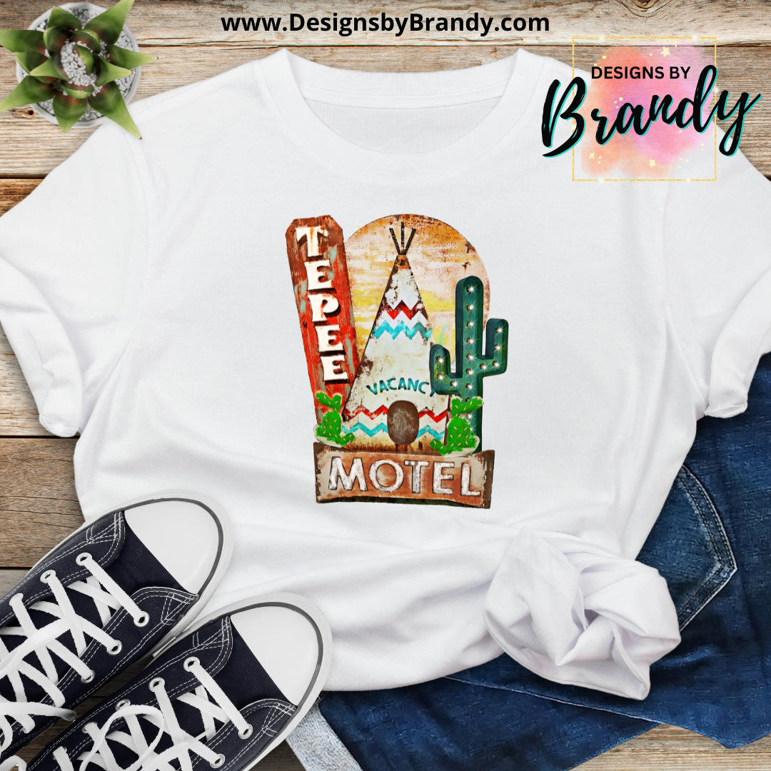 Tee Pee Motel Printed Graphic T-Shirt 