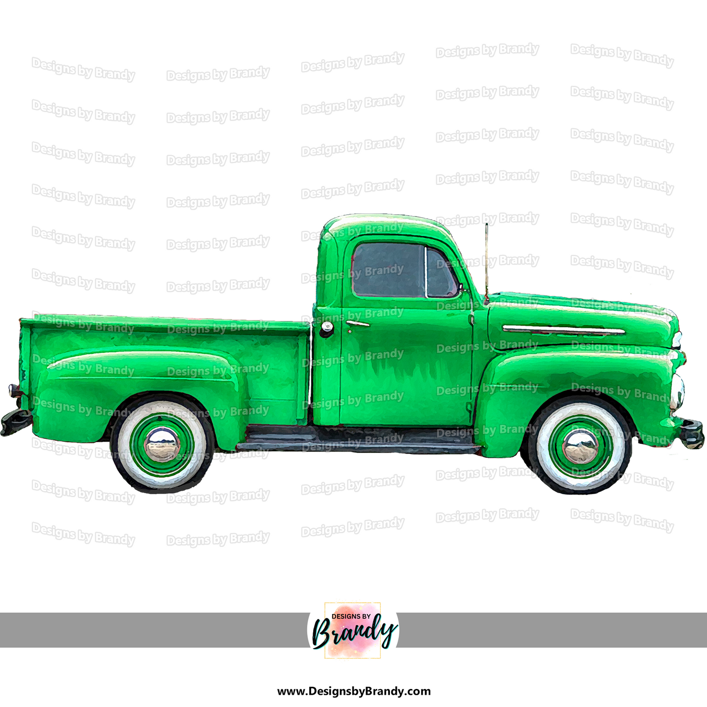 Truck 002 Green - Vehicle Clipart 