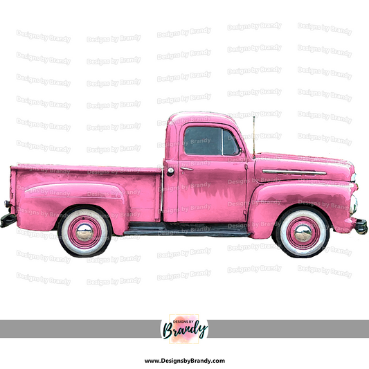 Truck 002 Lt Pink - Vehicle Clipart 