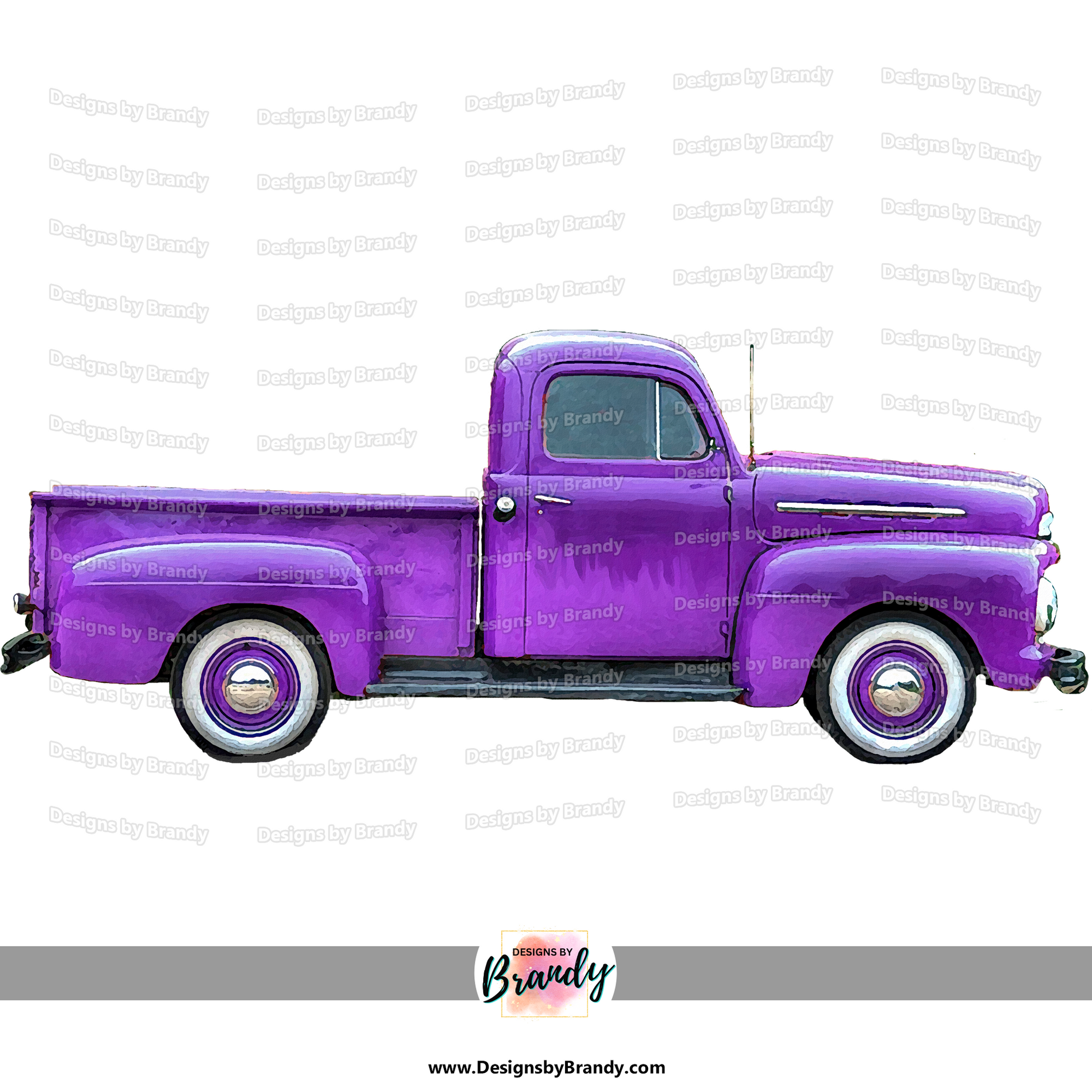 Truck 002 Purple - Vehicle Clipart 