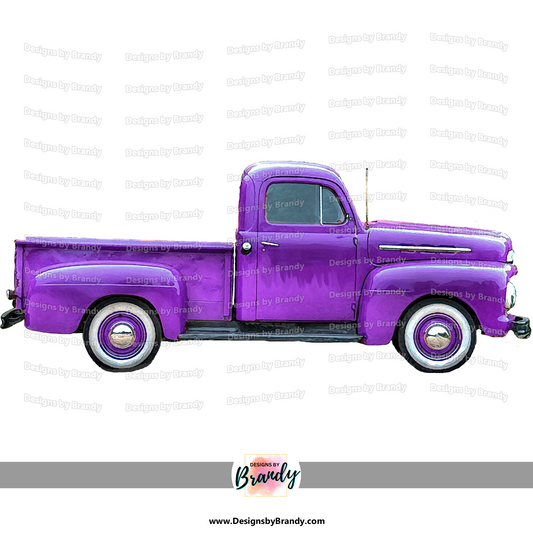 Truck 002 Purple - Vehicle Clipart 