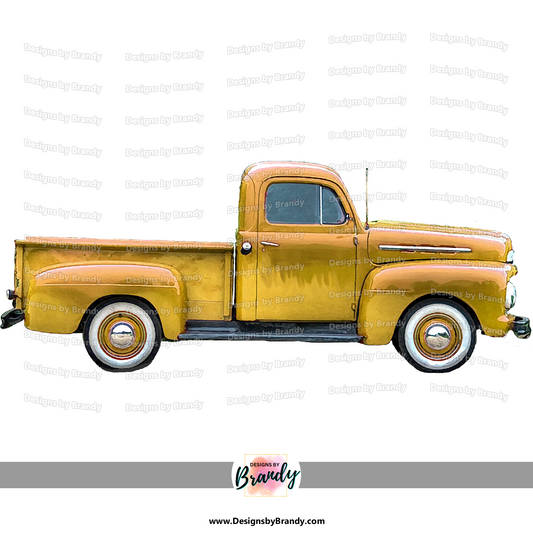 Truck 002 Yellow - Vehicle Clipart 