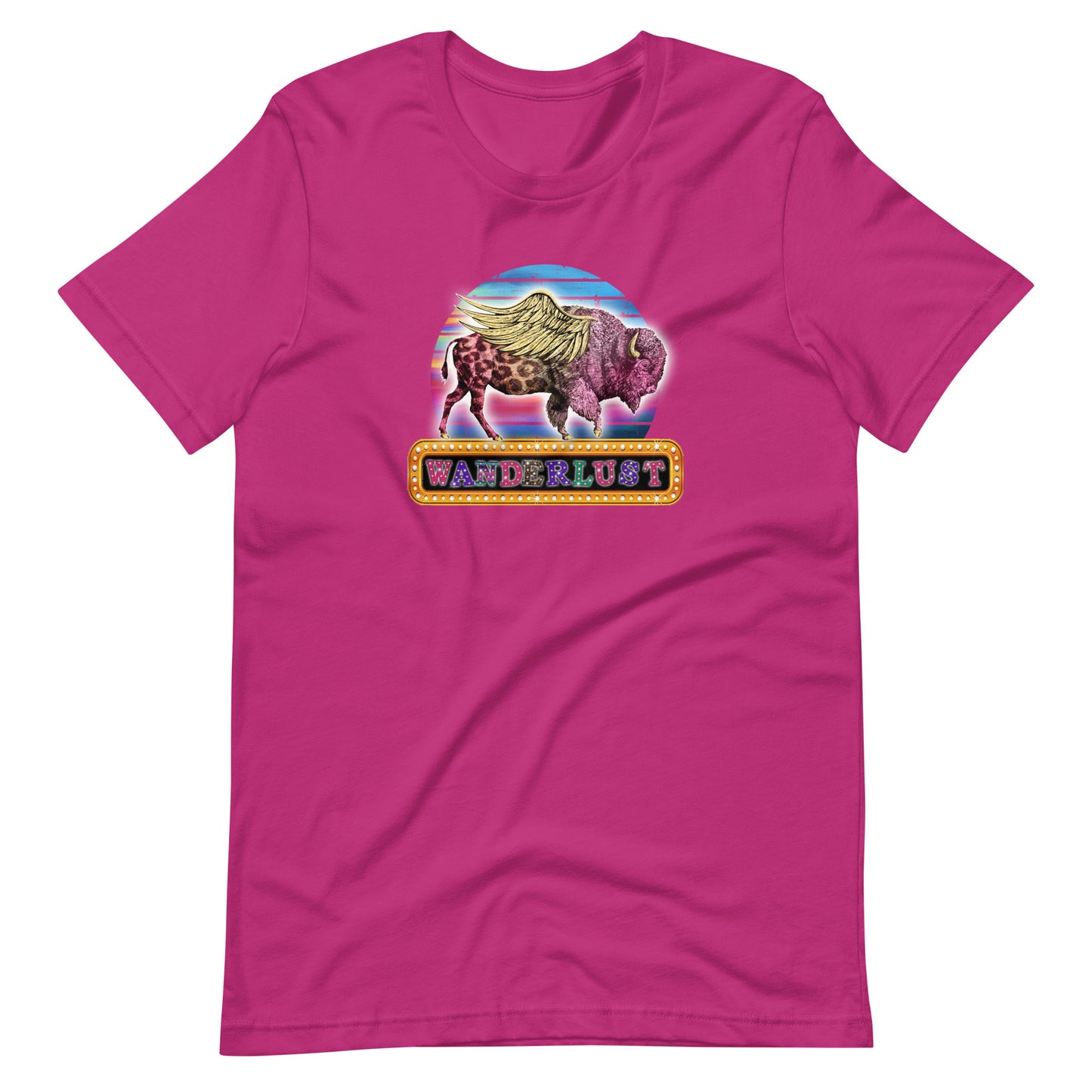 Wanderlust Bling Buffalo Printed Graphic T-Shirt 