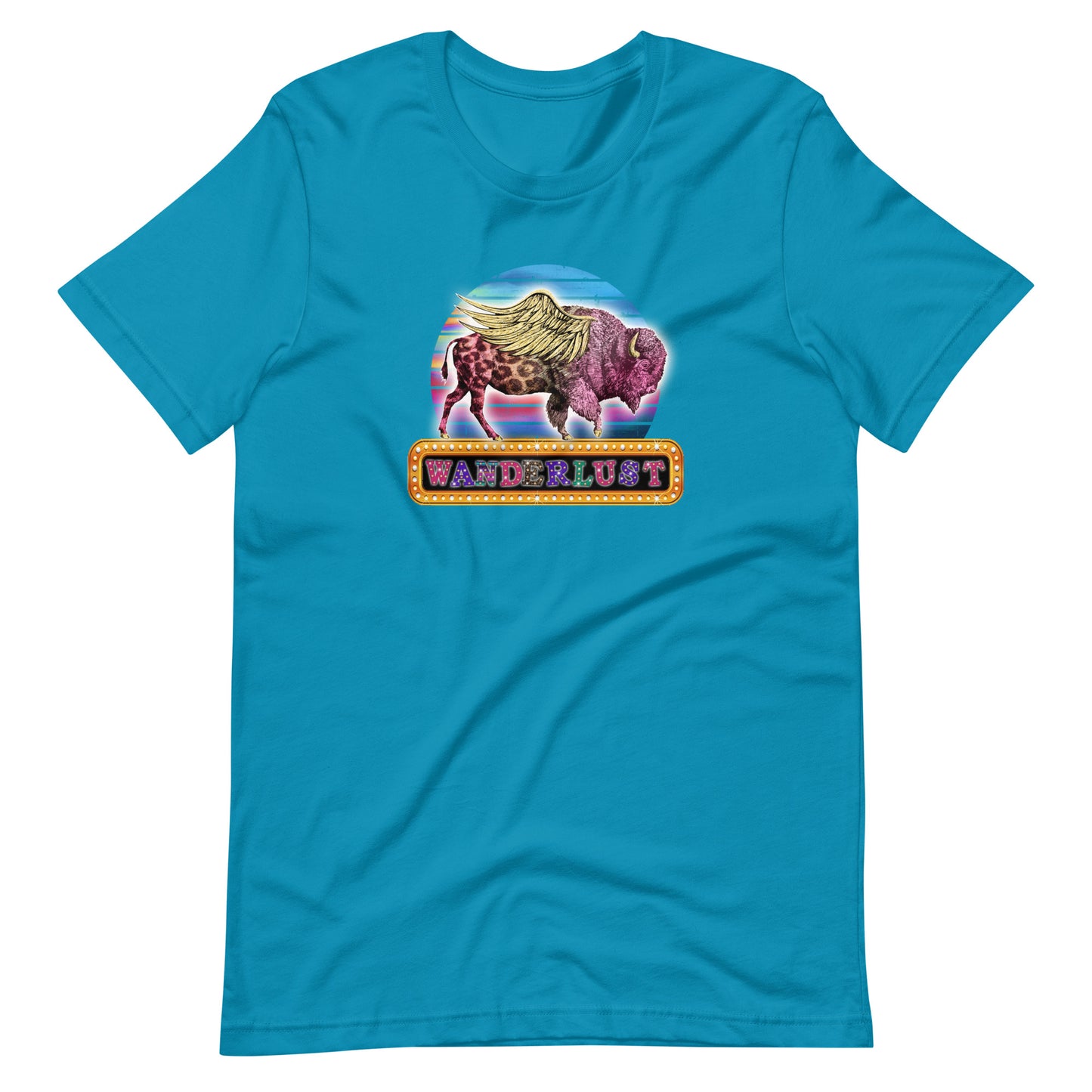 Wanderlust Bling Buffalo Printed Graphic T-Shirt 