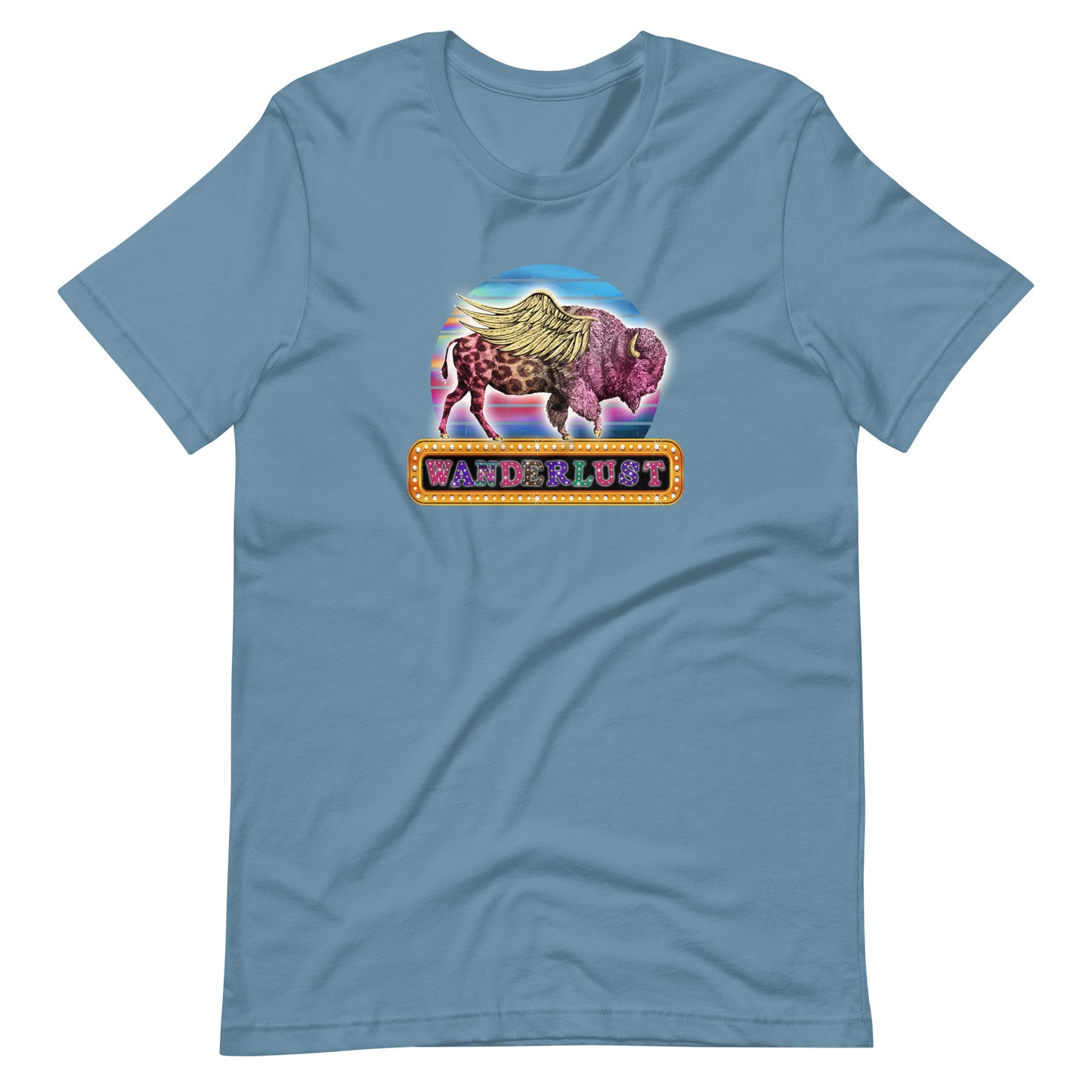 Wanderlust Bling Buffalo Printed Graphic T-Shirt 