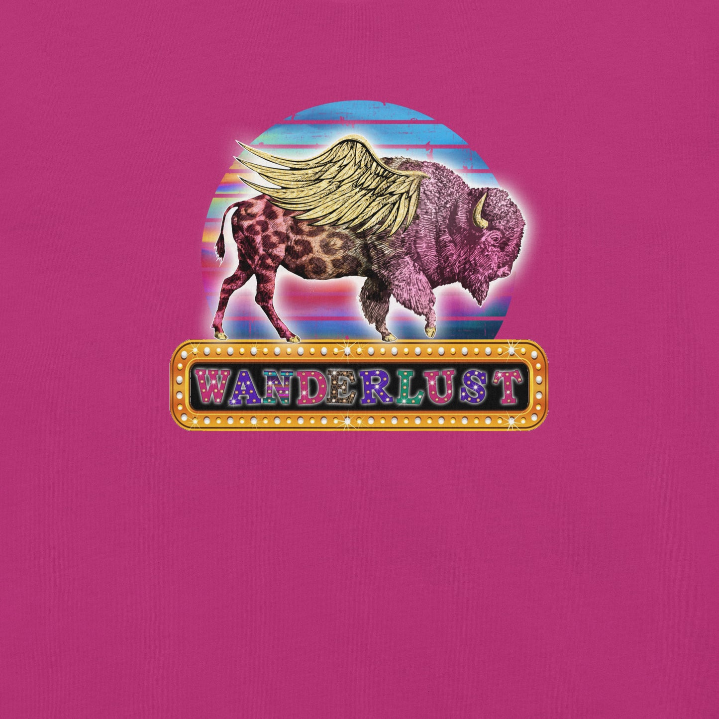 Wanderlust Bling Buffalo Printed Graphic T-Shirt 