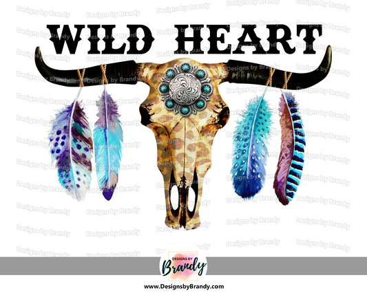 Wild Heart Clipart Transfer Digital Download